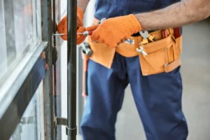 Installation de nouvelle serrure sur une porte fenêtre